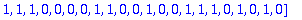 DECODE := [1, 1, 0, 1, 1, 1, 0, 1, 0, 0, 0, 1, 1, 1, 0, 1, 0, 1, 1, 1, 0, 1, 1, 0, 1, 0, 0, 0, 1, 1, 0, 1, 0, 0, 1, 1, 0, 0, 0, 1, 1, 0, 1, 1, 1, 0, 0, 1, 0, 0, 1, 1, 0, 1, 1, 1, 0, 1, 1, 1, 1, 1, 0, 1...